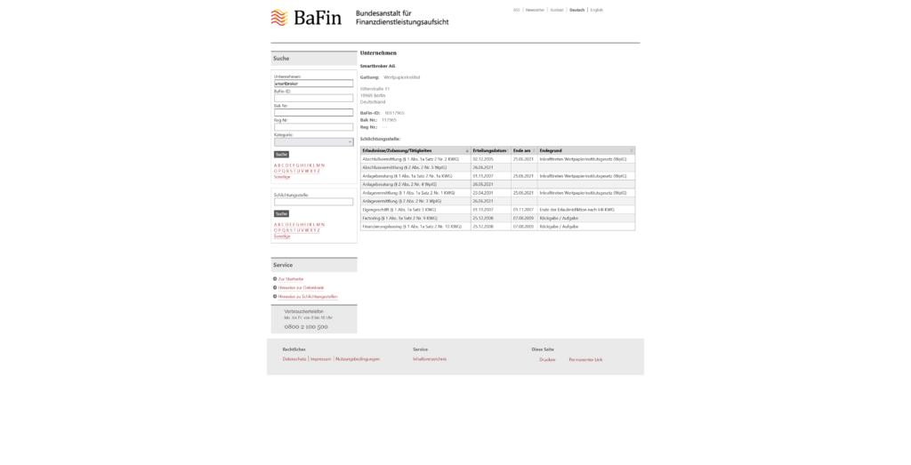 Lizenz von Smartbroker+